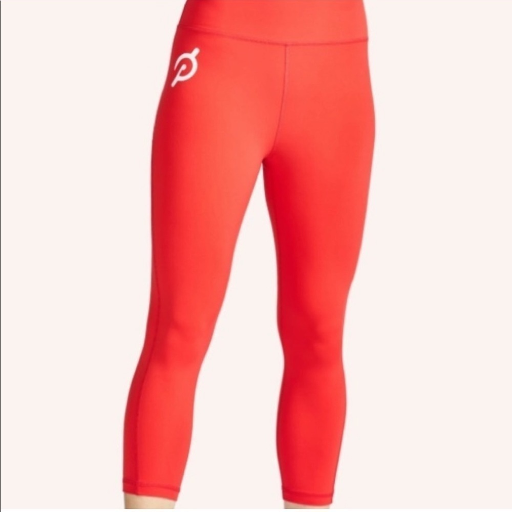 Peloton sport capris, new, small, red orange color